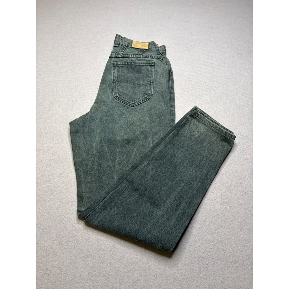 Lee Jeans Womens 14 Long Green Vintage 90s Mom Jeans High Waist Made‎ in USA